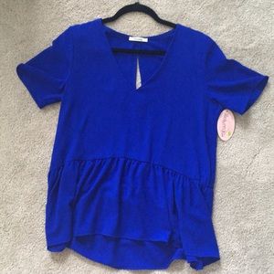 Blue Peplum Prissy Peach too